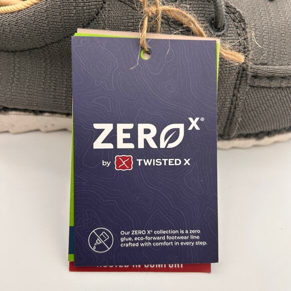 Twisted X Zero-X Lace-Up Loafer Sneakers Mens 8.5 Steel Gray NIB Shoes MZX0006 - Picture 9 of 16